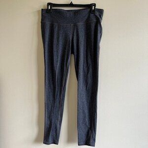 PRANA MID RISE CROP LEGGINGS PANTS‎ CHARCOAL GRAY WOMENS SIZE L YOGA RUN …